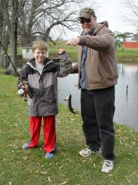 Matthew and dad with brook trout